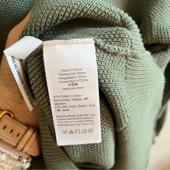 J. Crew Men's Cotton Silk Sage Crewneck Knit Sweater Medium - Picture 6 of 9